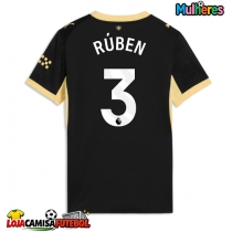 Camisa de Futebol Manchester City Ruben Dias #3 Equipamento Secundário Mulheres 2026-27 Manga Curta